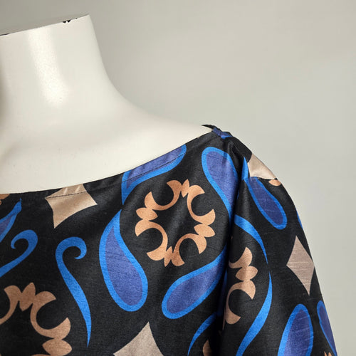 Wayward Fancies Blue Paisley A Line Button Front Dress Jacket Size XL/2X