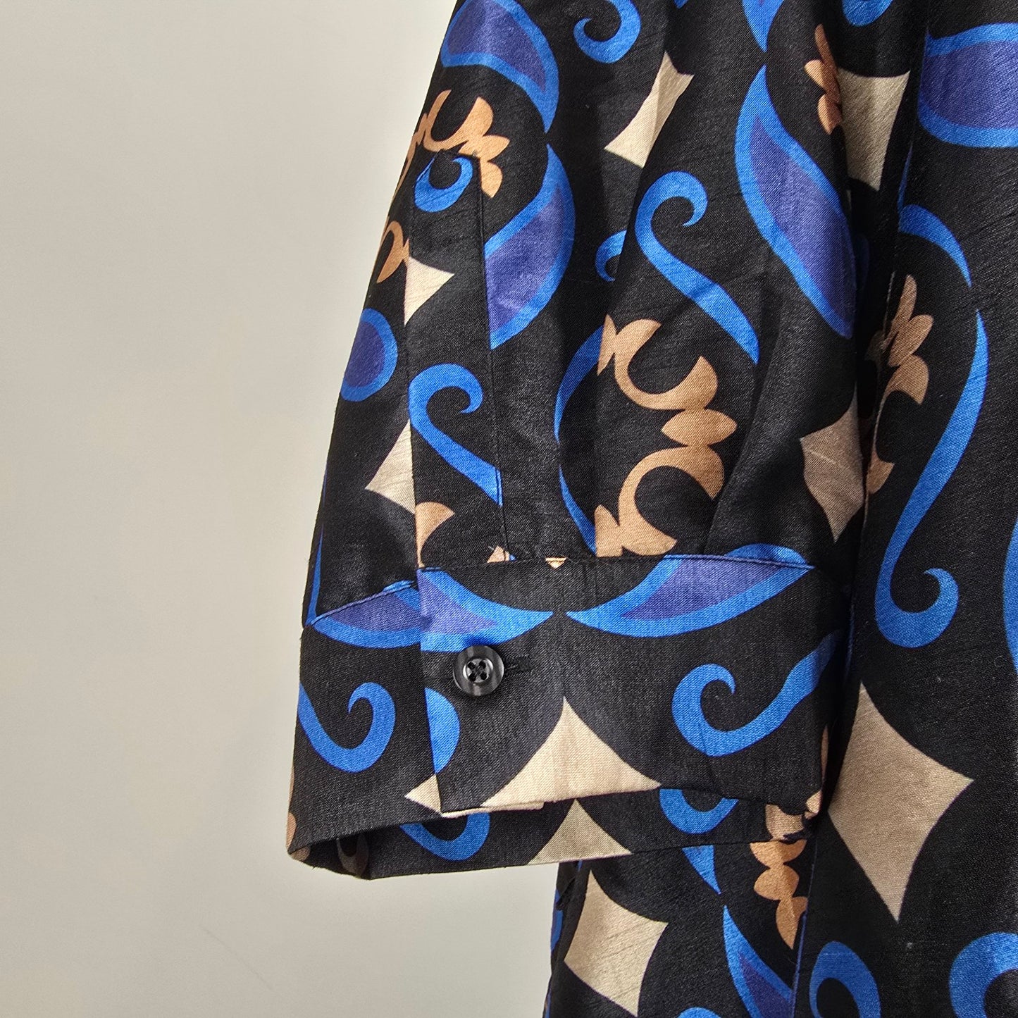 Wayward Fancies Blue Paisley A Line Button Front Dress Jacket Size XL/2X