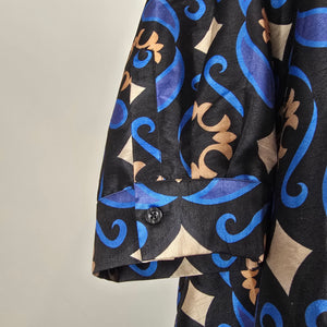 Wayward Fancies Blue Paisley A Line Button Front Dress Jacket Size XL/2X