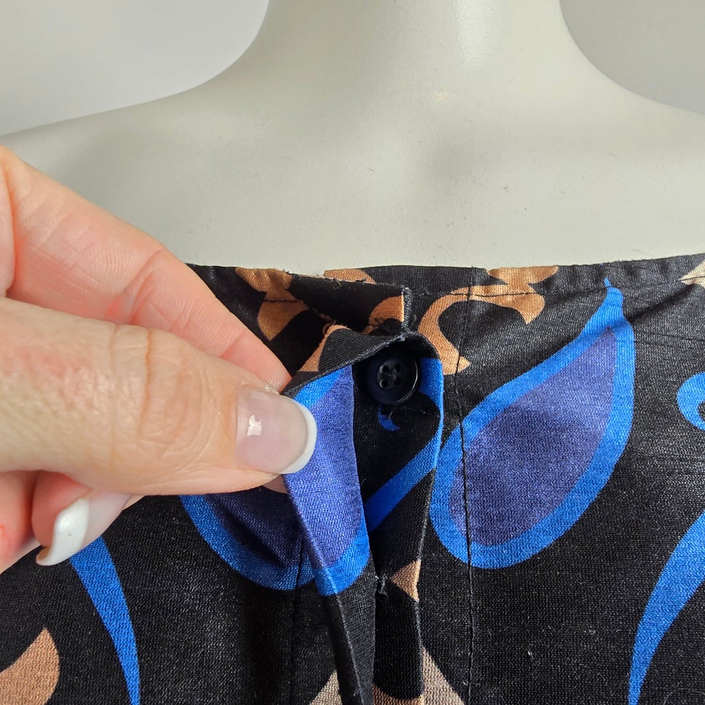 Wayward Fancies Blue Paisley A Line Button Front Dress Jacket Size XL/2X