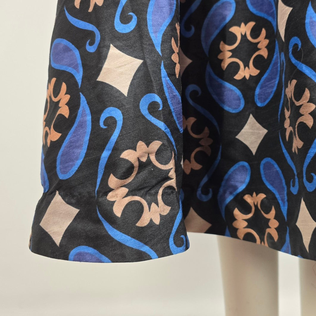 Wayward Fancies Blue Paisley A Line Button Front Dress Jacket Size XL/2X