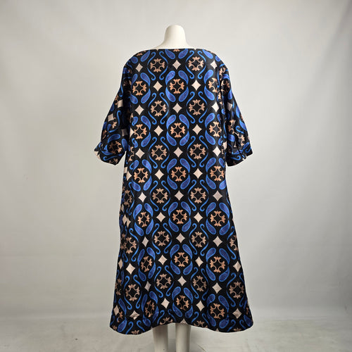 Wayward Fancies Blue Paisley A Line Button Front Dress Jacket Size XL/2X