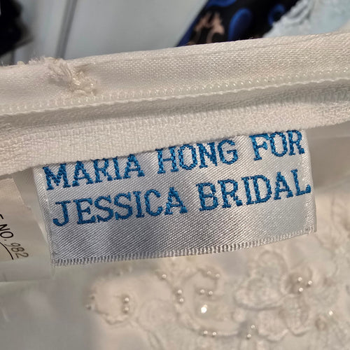 Maria Hong Vintage 90s Hollywood Glam Wedding Dress Size 12