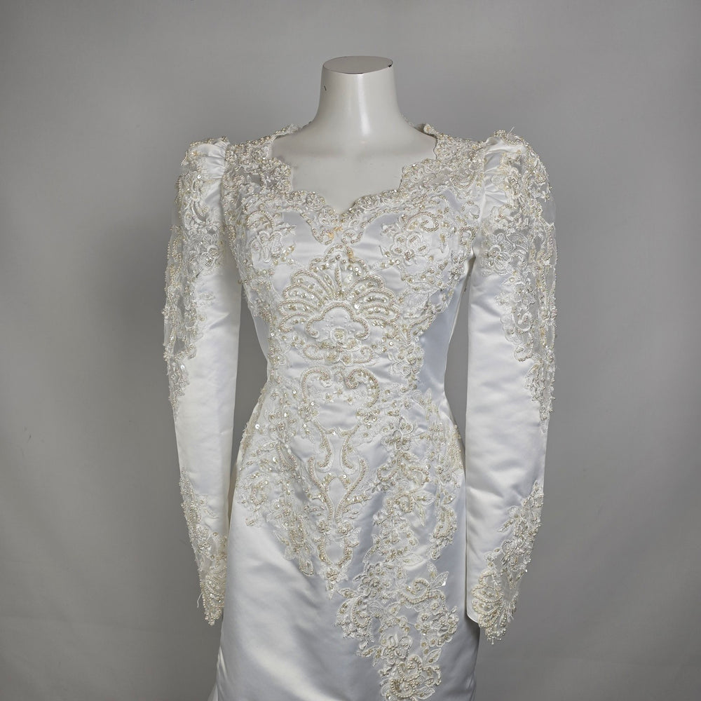Maria Hong Vintage 90s Hollywood Glam Wedding Dress Size 12