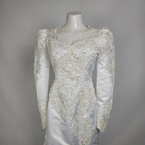 Maria Hong Vintage 90s Hollywood Glam Wedding Dress Size 12