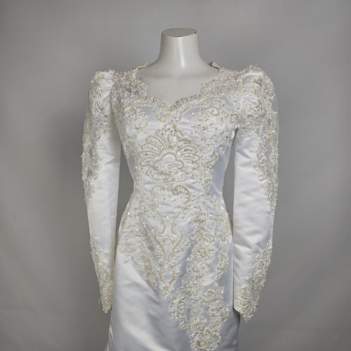 Maria Hong Vintage 90s Hollywood Glam Wedding Dress Size 12