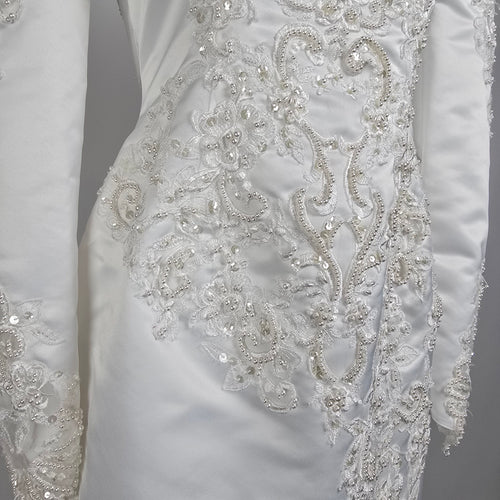 Maria Hong Vintage 90s Hollywood Glam Wedding Dress Size 12