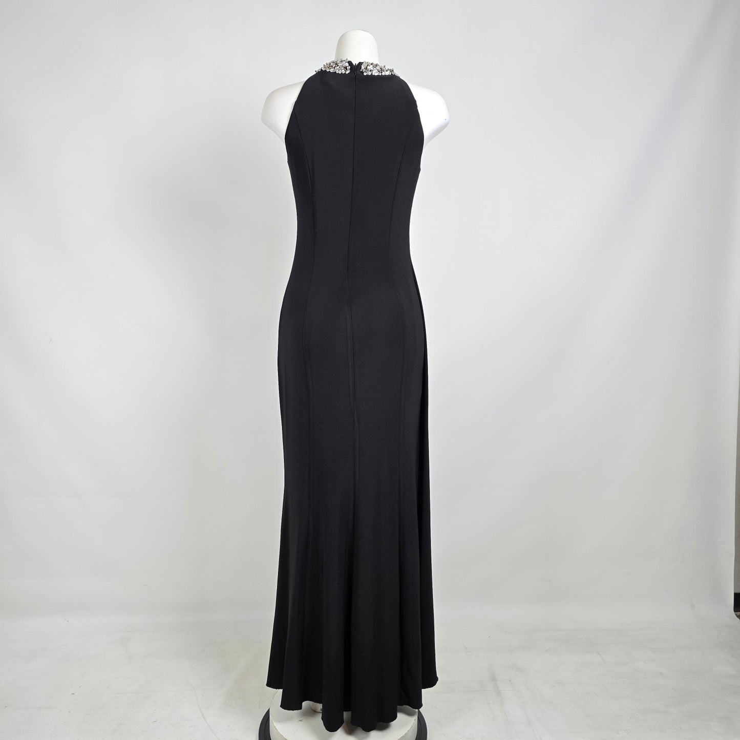 Lyman Black Beaded Neckline Long Event Dress Size 10