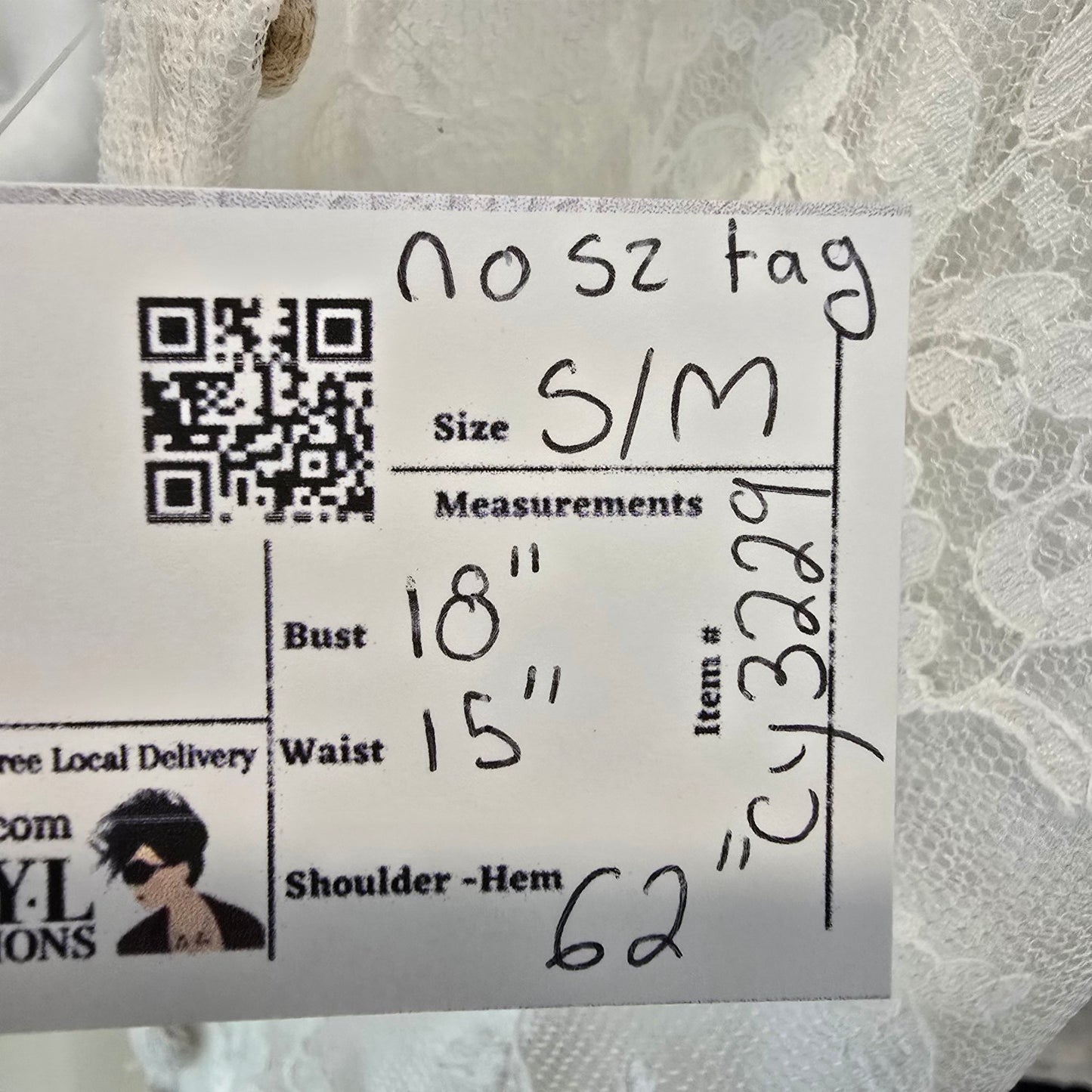 Vintage 60s White Lace Princess Wedding Dress Size S