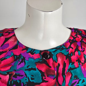 Vintage J.B. Too Pink Peplum Midi Dress Size 12