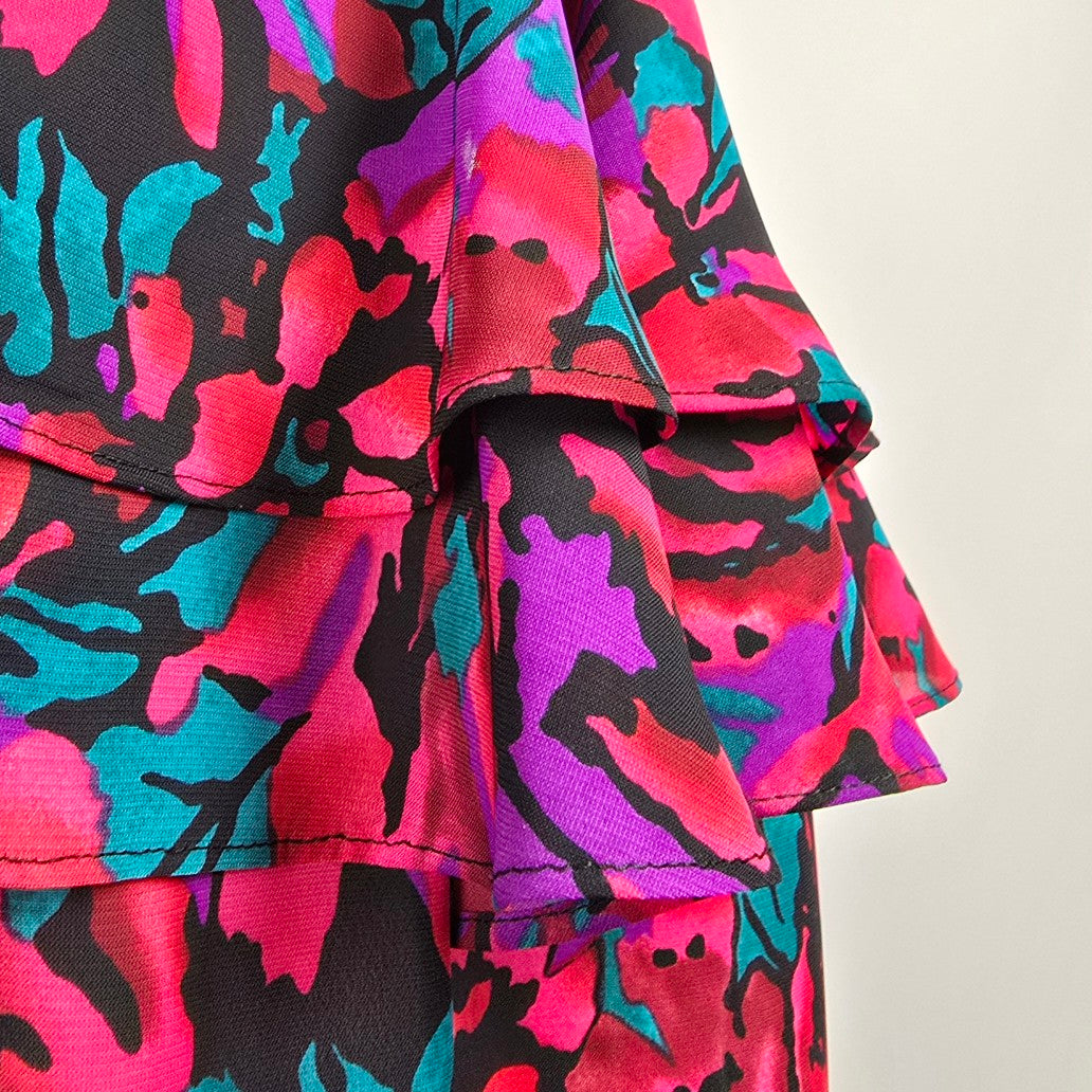 Vintage J.B. Too Pink Peplum Midi Dress Size 12