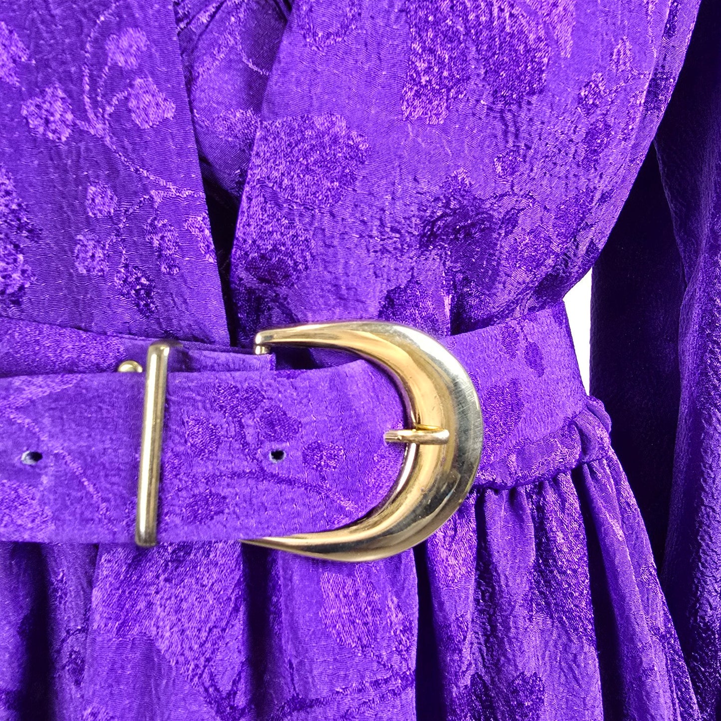 Vintage Impromptu Purple Bellted Midi Dress Size M