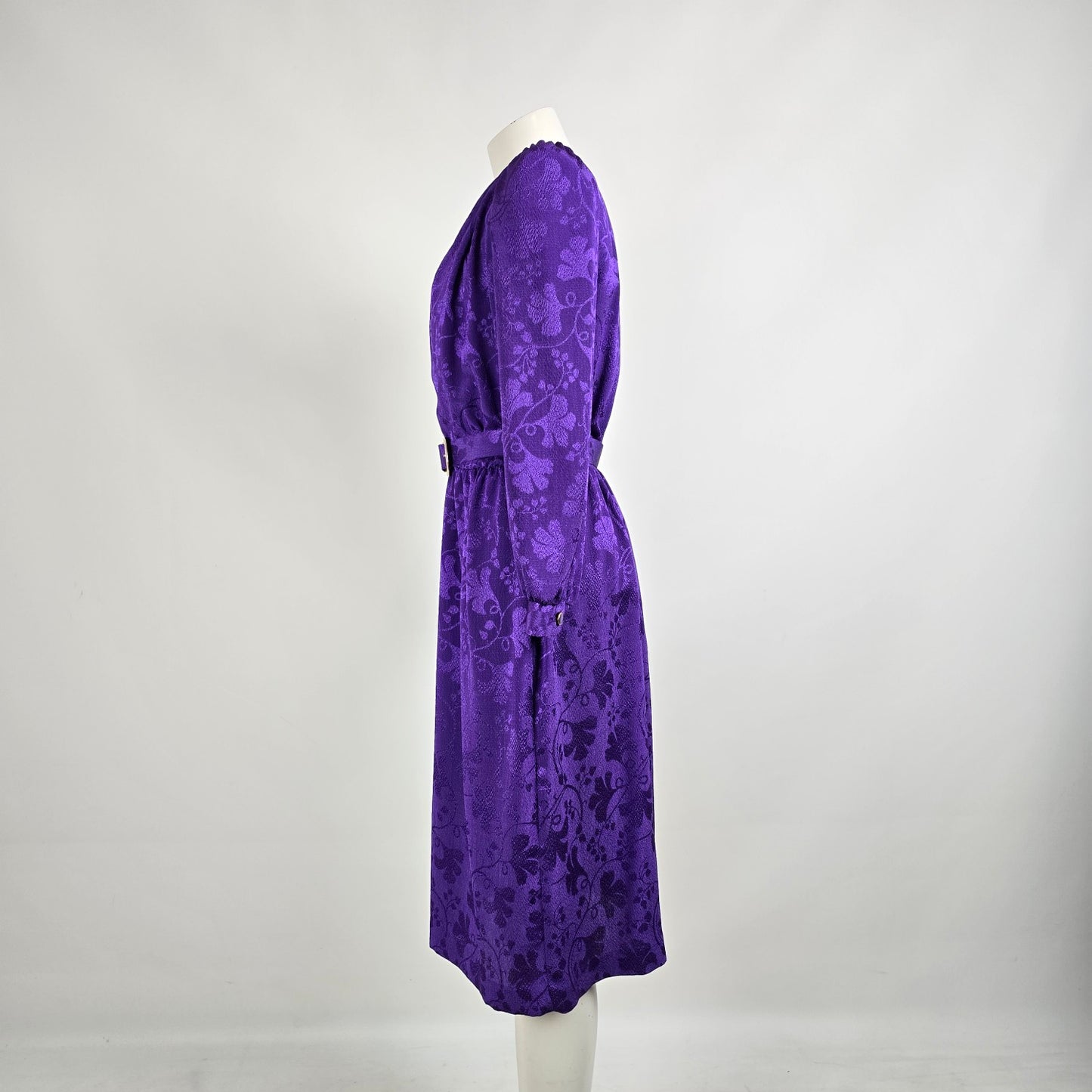 Vintage Impromptu Purple Bellted Midi Dress Size M