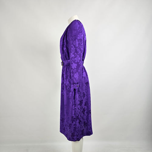 Vintage Impromptu Purple Bellted Midi Dress Size M