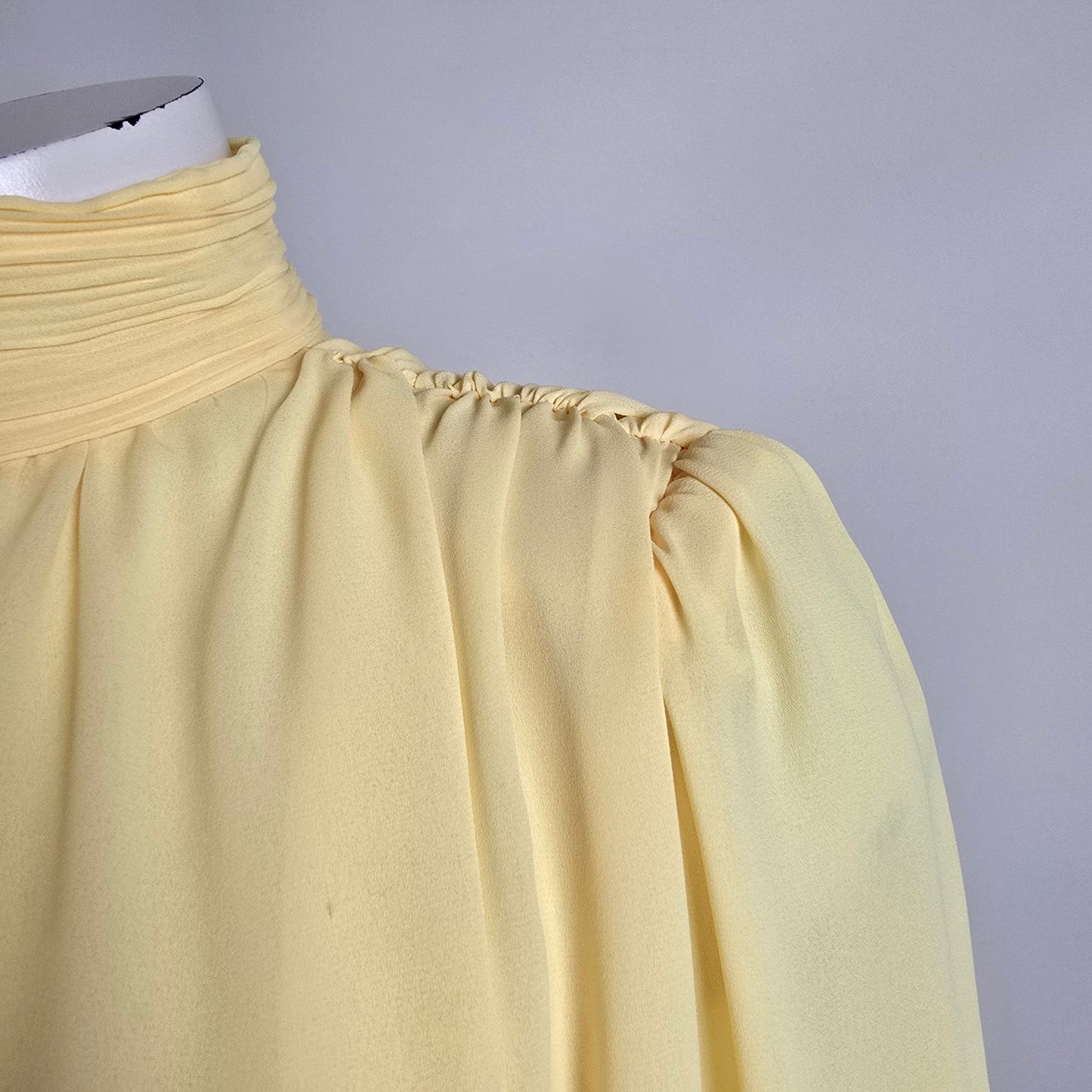 Vintage Yellow Long Sleeve Midi Dress Size S/M