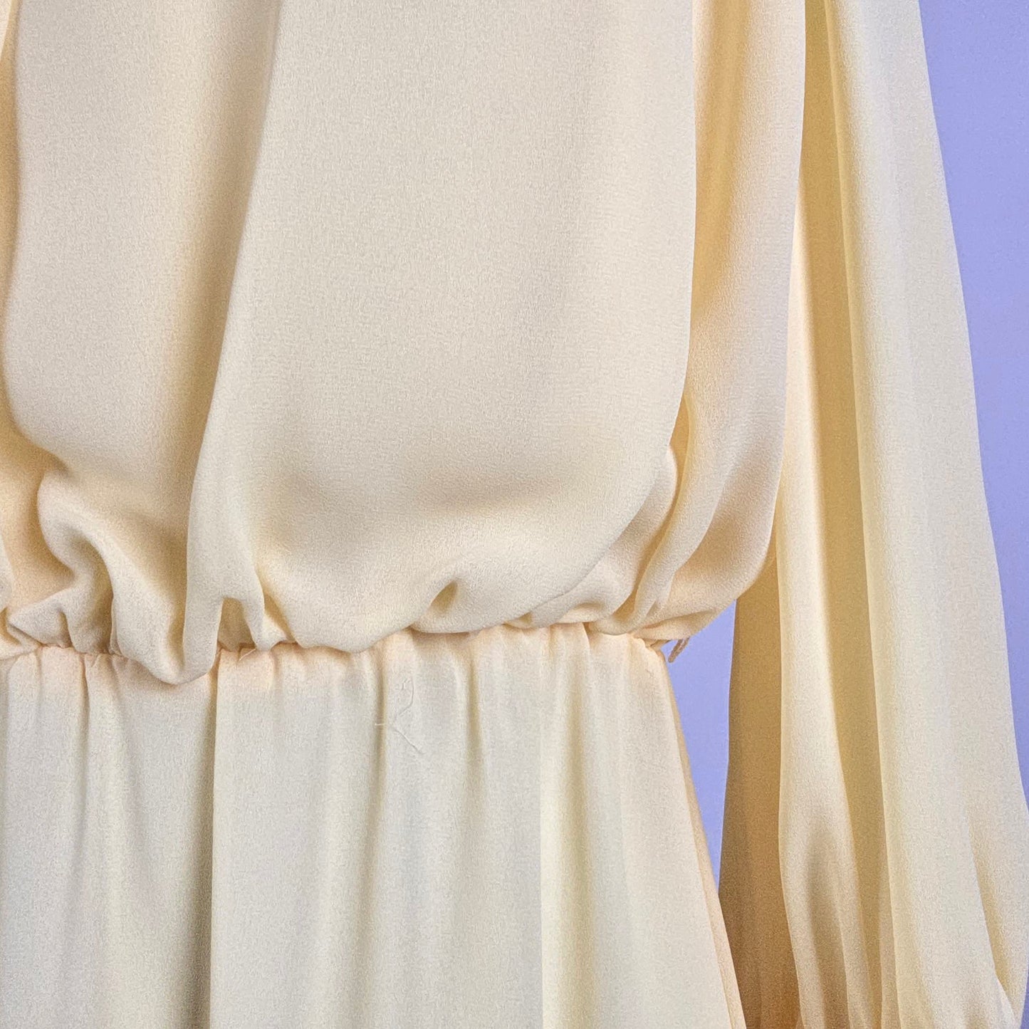 Vintage Yellow Long Sleeve Midi Dress Size S/M