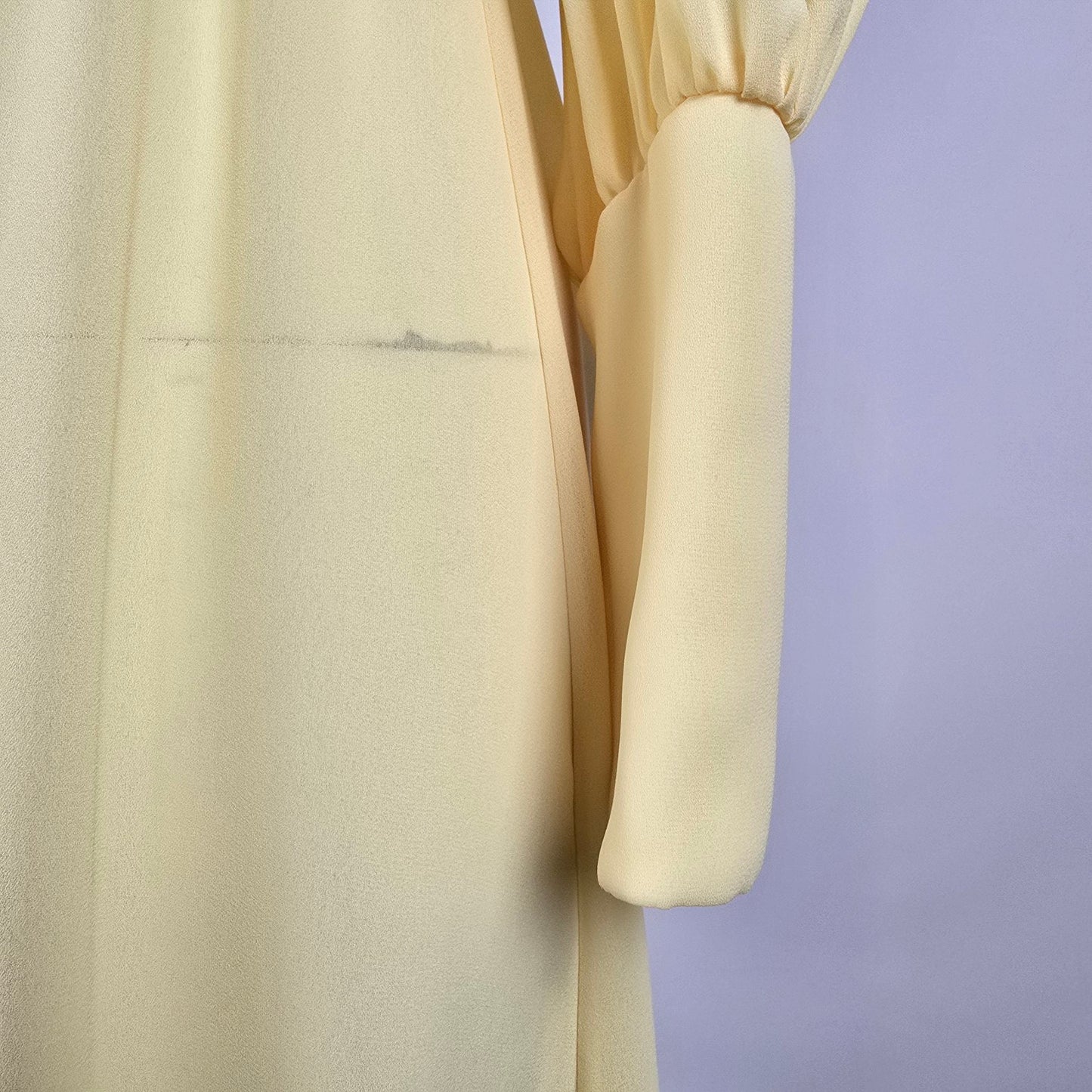 Vintage Yellow Long Sleeve Midi Dress Size S/M