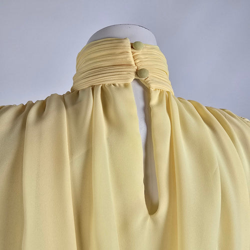 Vintage Yellow Long Sleeve Midi Dress Size S/M