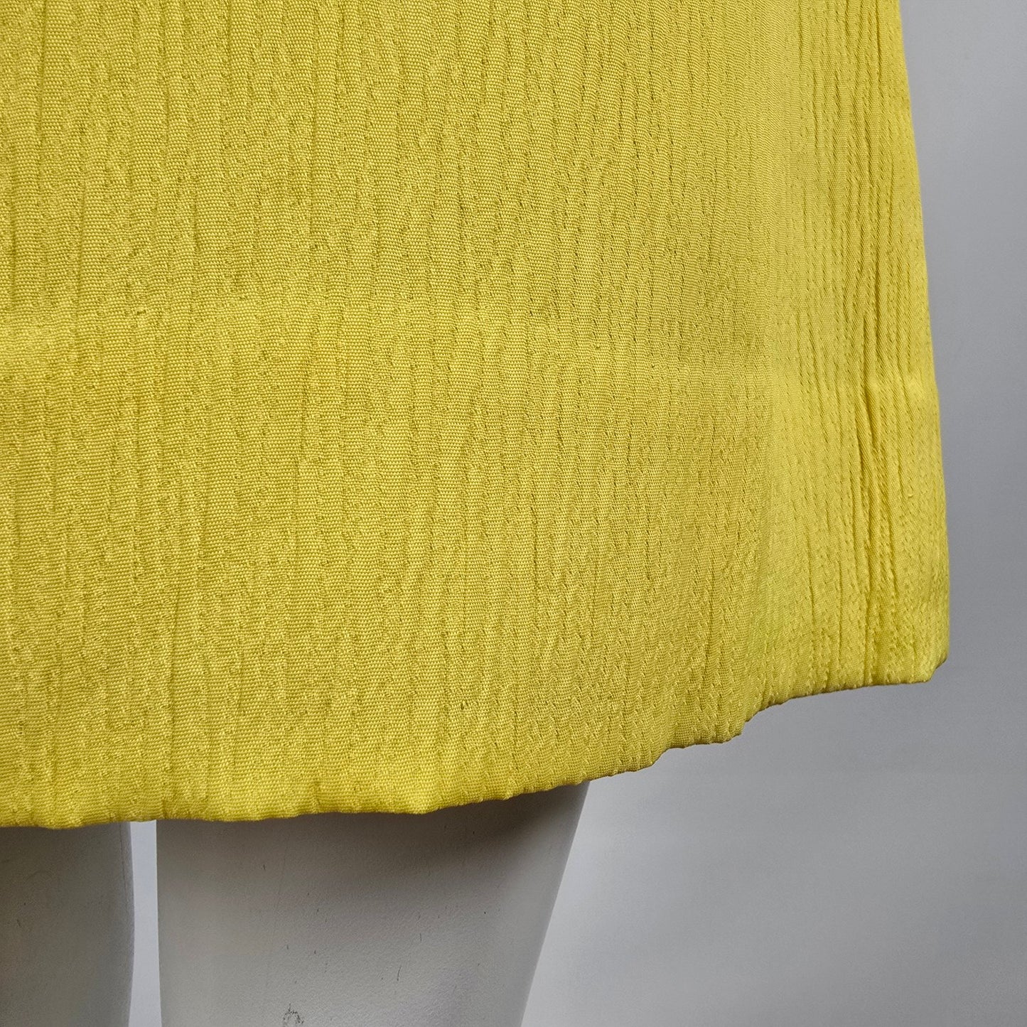 Vintage 70s Yellow Neck Tie Shift Dress Size M