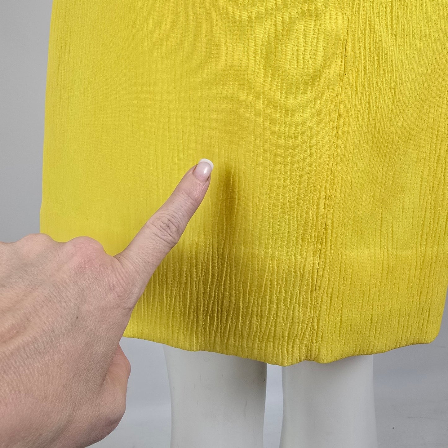 Vintage 70s Yellow Neck Tie Shift Dress Size M