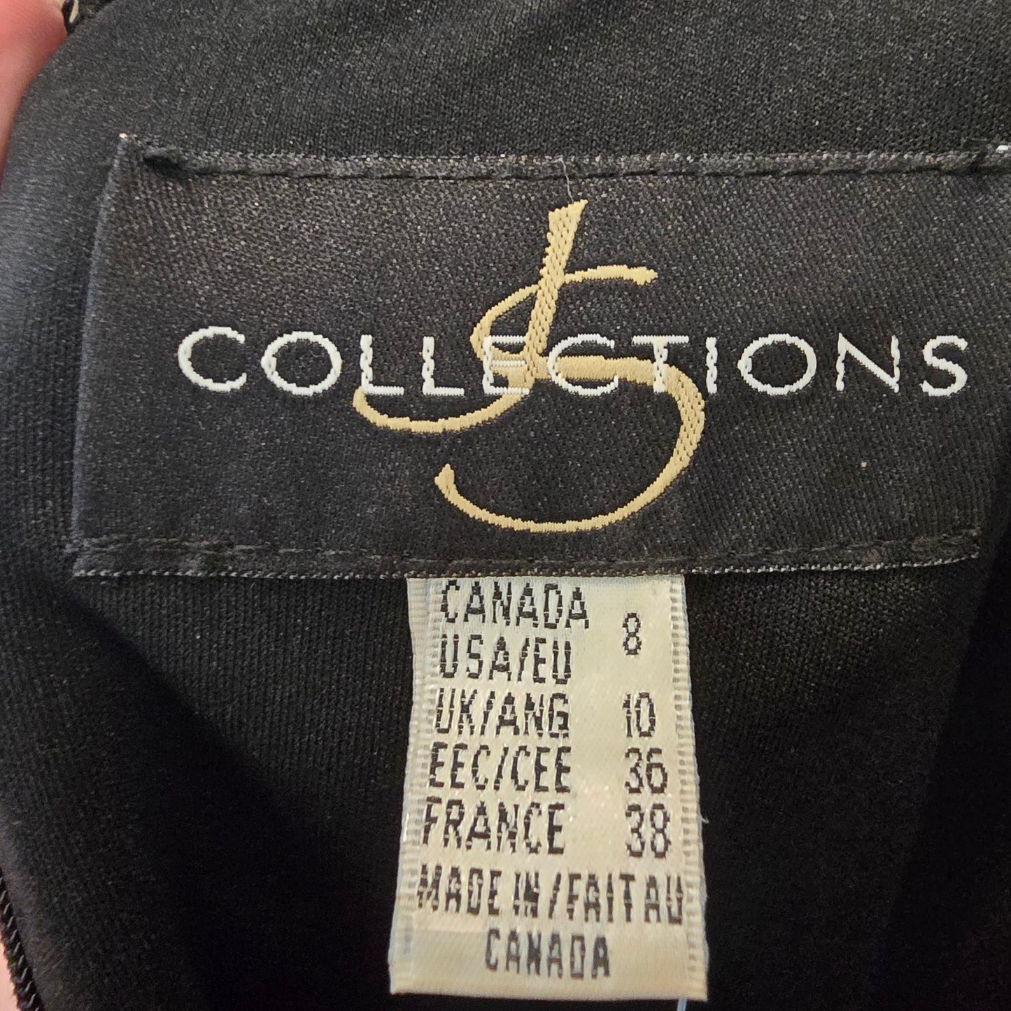 Vintage JS Collections Black Event Dress Size 8