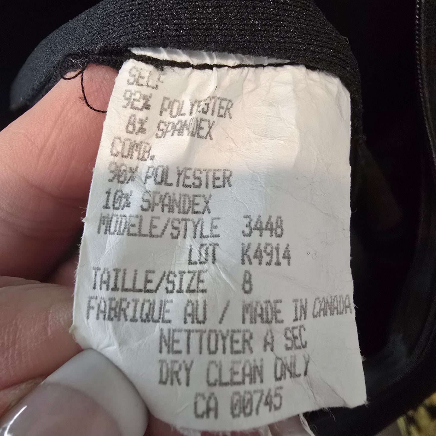 Vintage JS Collections Black Event Dress Size 8