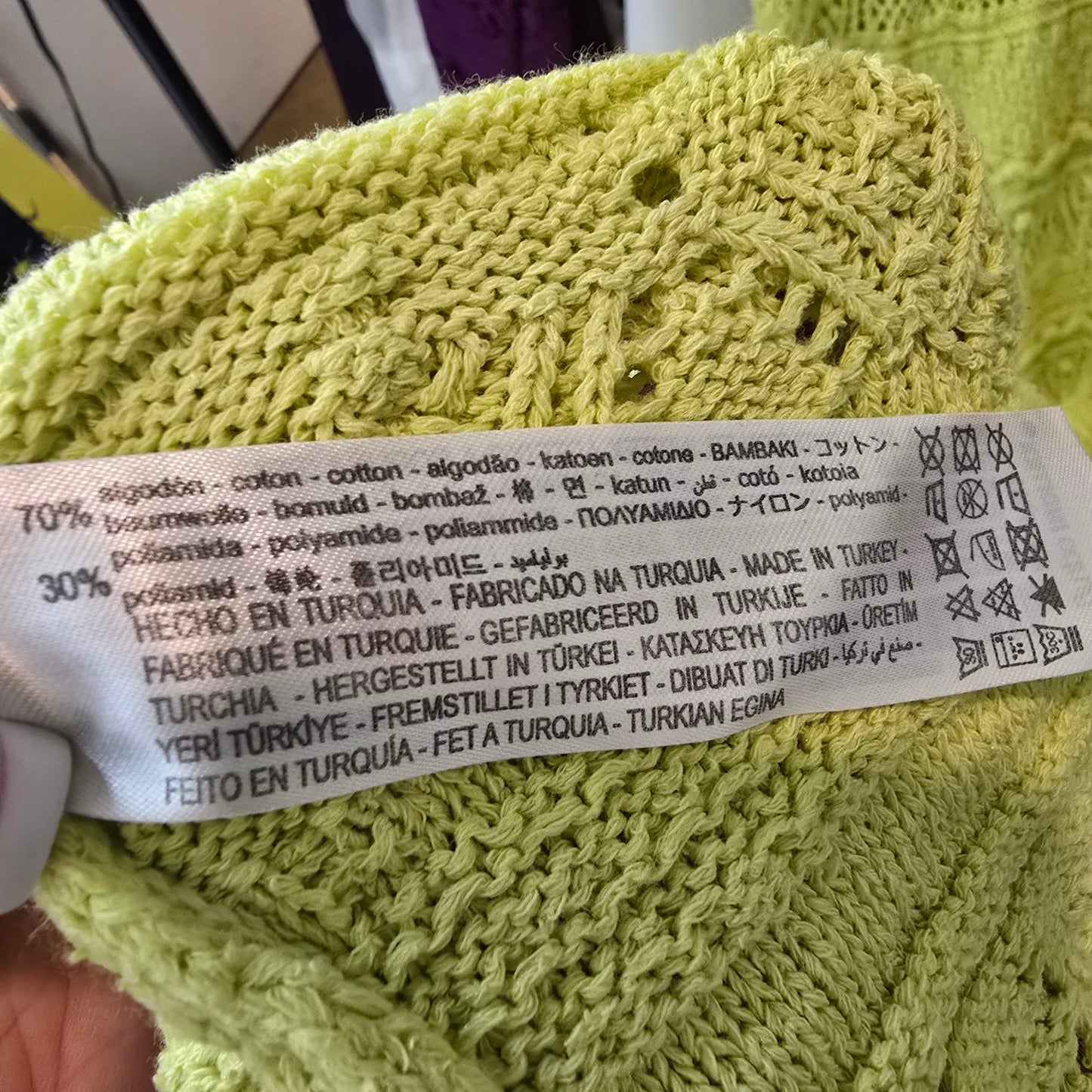 Zara Light Green Cotton Crochet Maxi Dress Size M