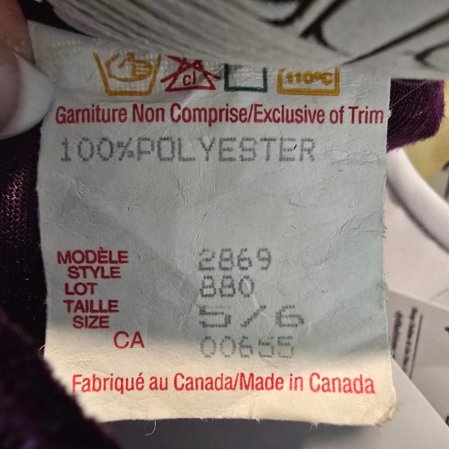 Vintage Purple Velvet Long Sleeve Mini Dress Size 5/6