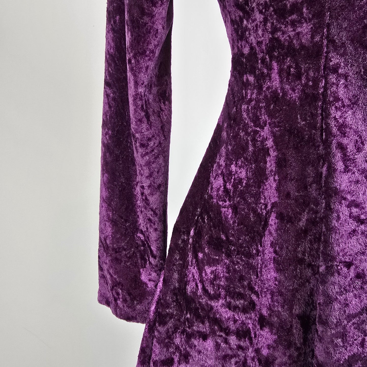 Vintage Purple Velvet Long Sleeve Mini Dress Size 5/6