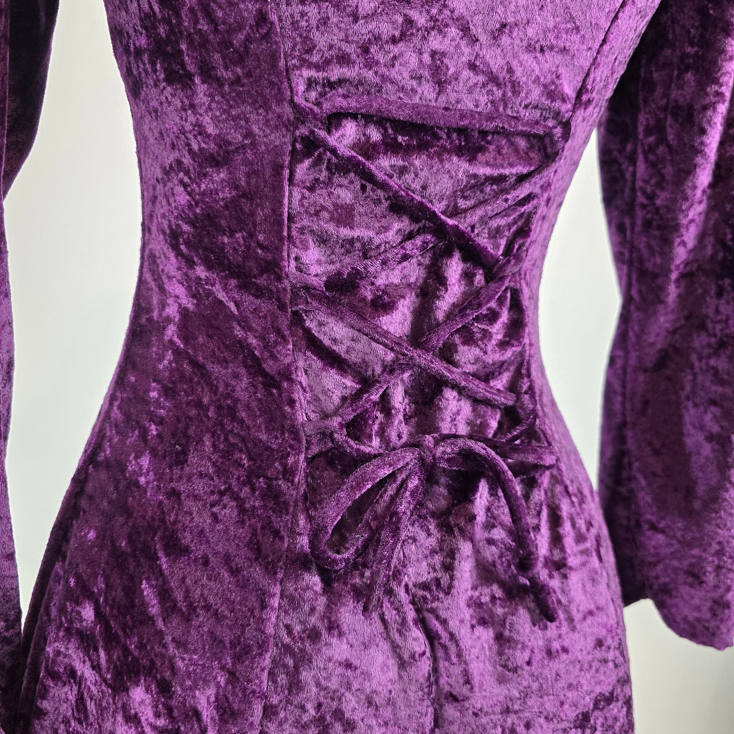 Vintage Purple Velvet Long Sleeve Mini Dress Size 5/6