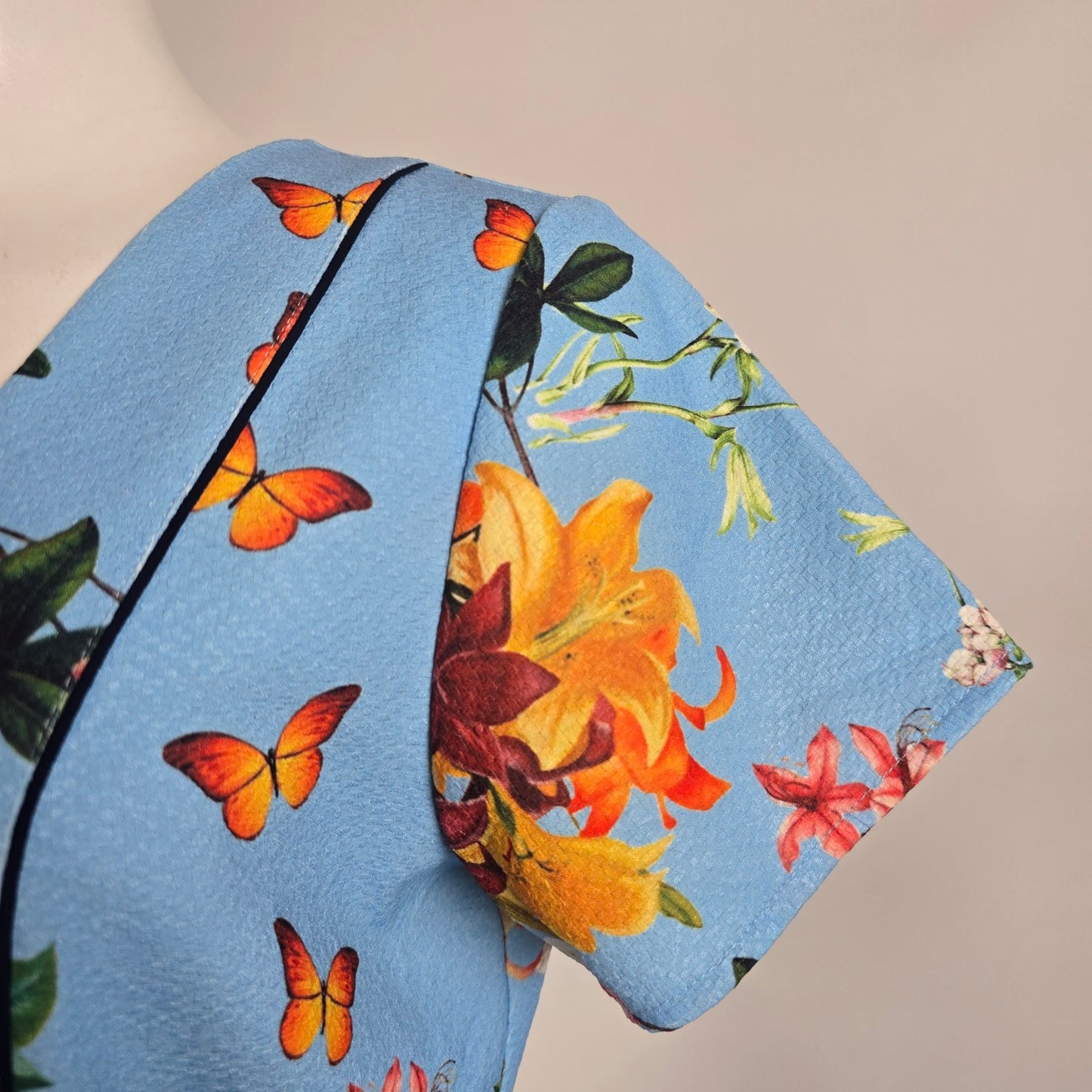 Antix Blue Floral Butterfly Fit & Flare Dress Size M/L