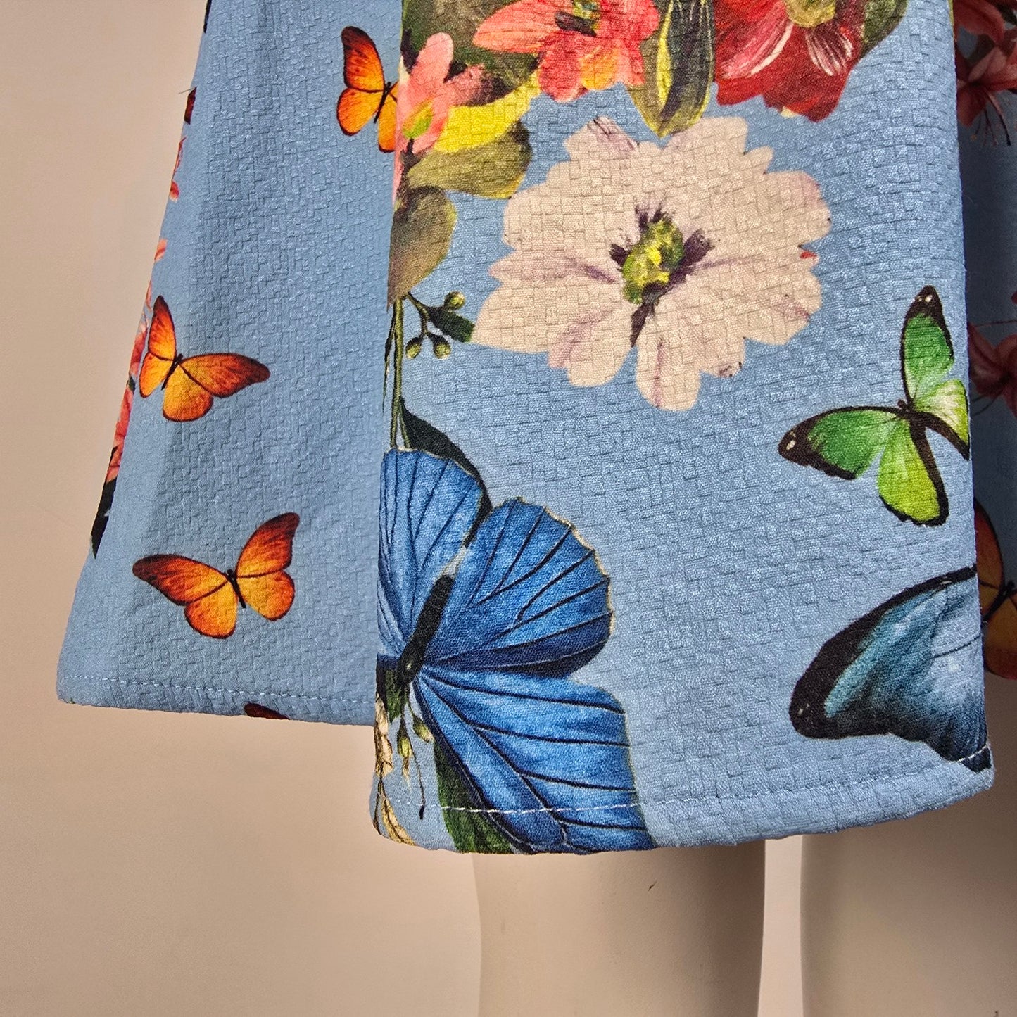 Antix Blue Floral Butterfly Fit & Flare Dress Size M/L