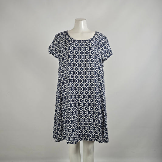 Bryn Walker Blue Linen A Line Tunic Top Size XL