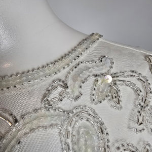 Venus White Beaded Mini Dress Size 6