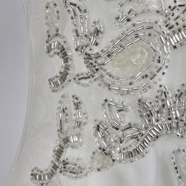 Venus White Beaded Mini Dress Size 6