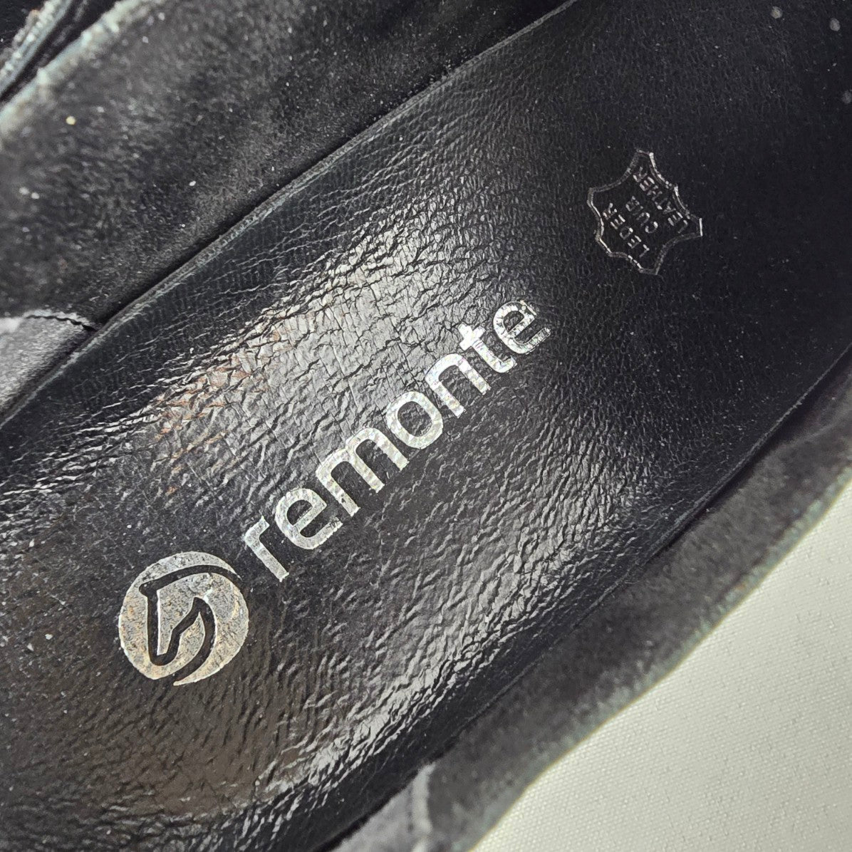 Remonte Black Leather Low Heel Shoes Size 8