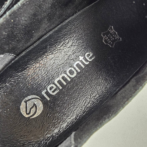 Remonte Black Leather Low Heel Shoes Size 8