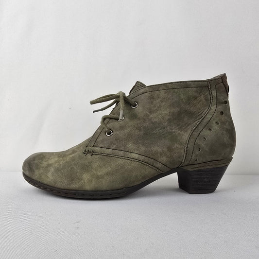 Rockport Green Suede Lace Up Booties Size 6