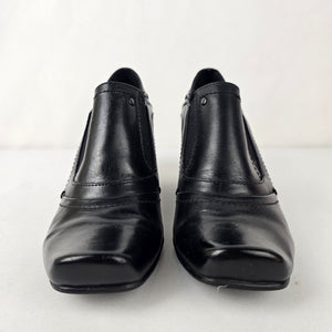 Locale Black Leather Heeled Shoes Size 8
