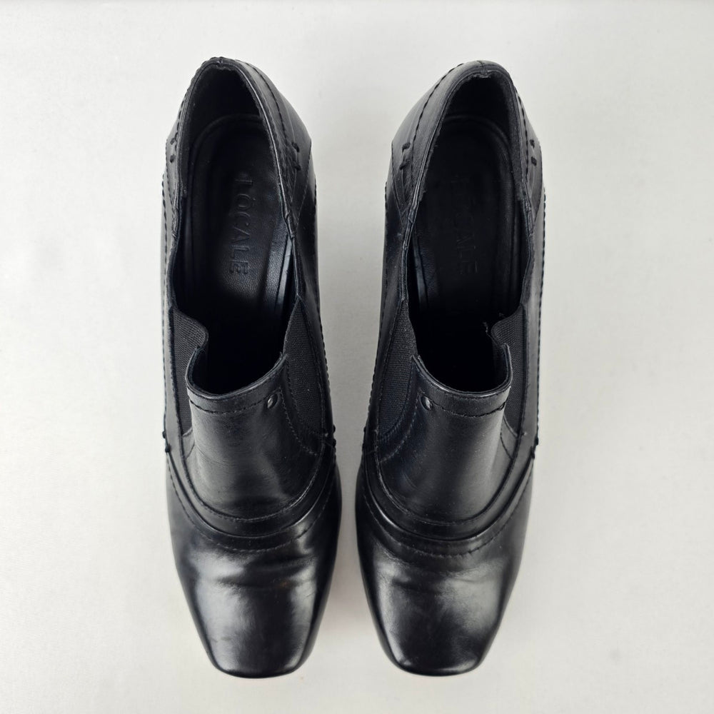 Locale Black Leather Heeled Shoes Size 8