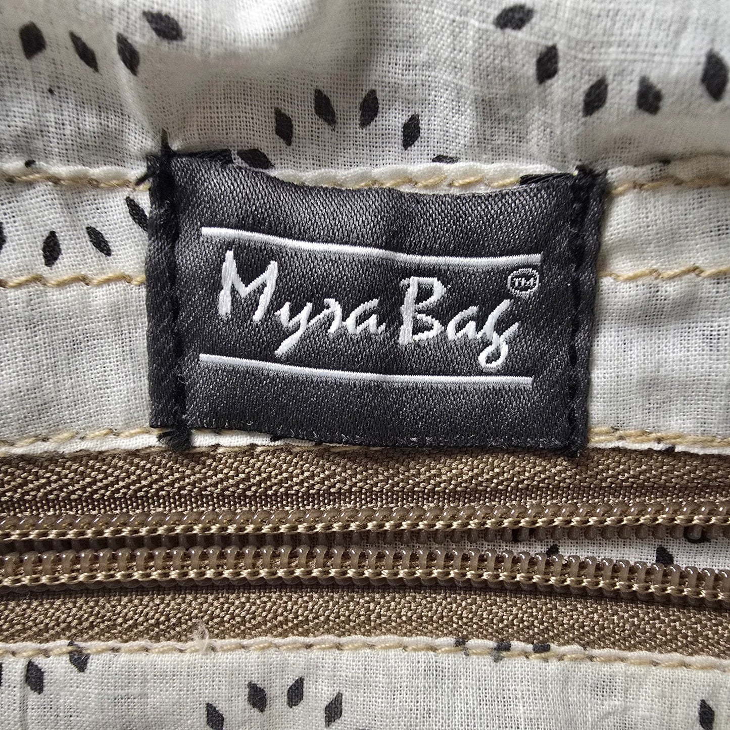 Myra Bag Leather & Canvas Tweed Grey Shoulder Purse