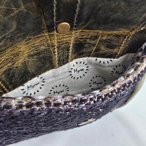 Myra Bag Leather & Canvas Tweed Grey Shoulder Purse