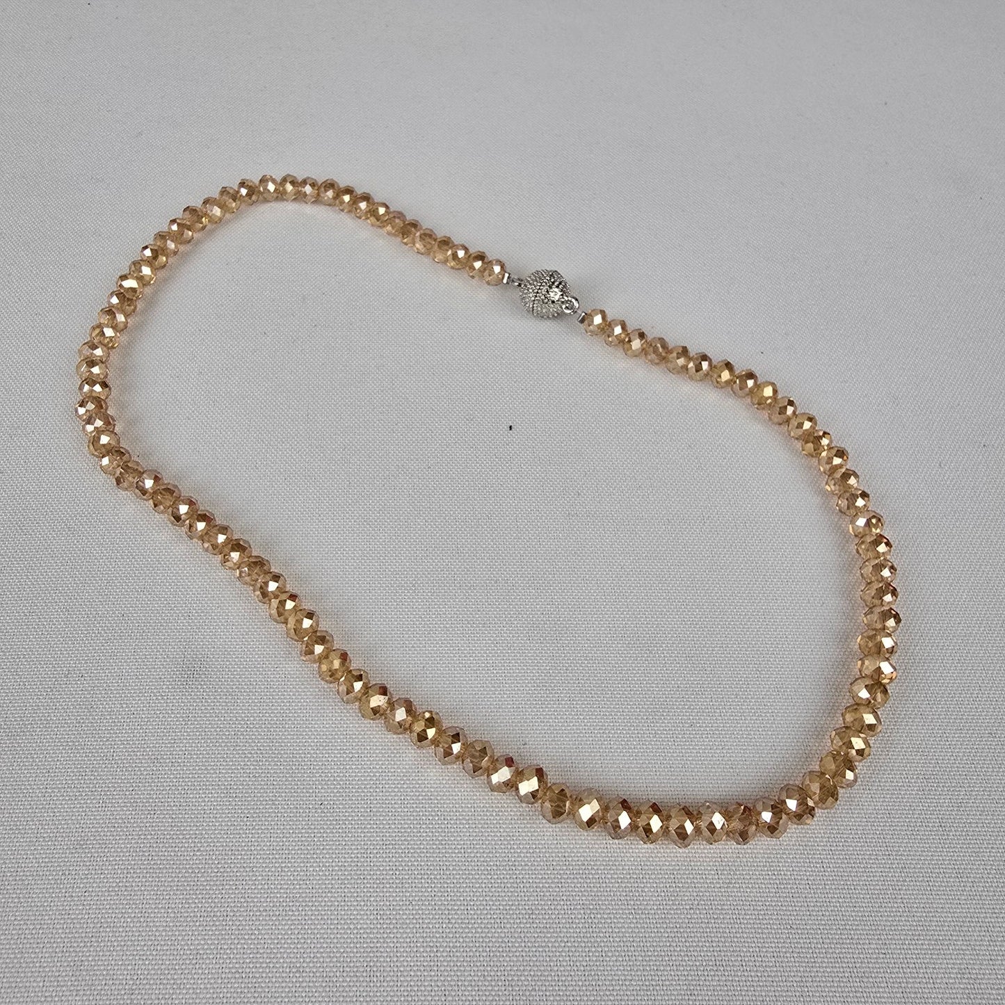 Amber Glass Beaded Collar Magnetic Clasp Necklace
