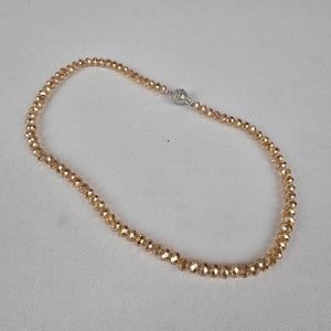 Amber Glass Beaded Collar Magnetic Clasp Necklace