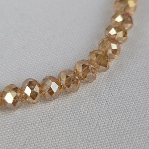 Amber Glass Beaded Collar Magnetic Clasp Necklace