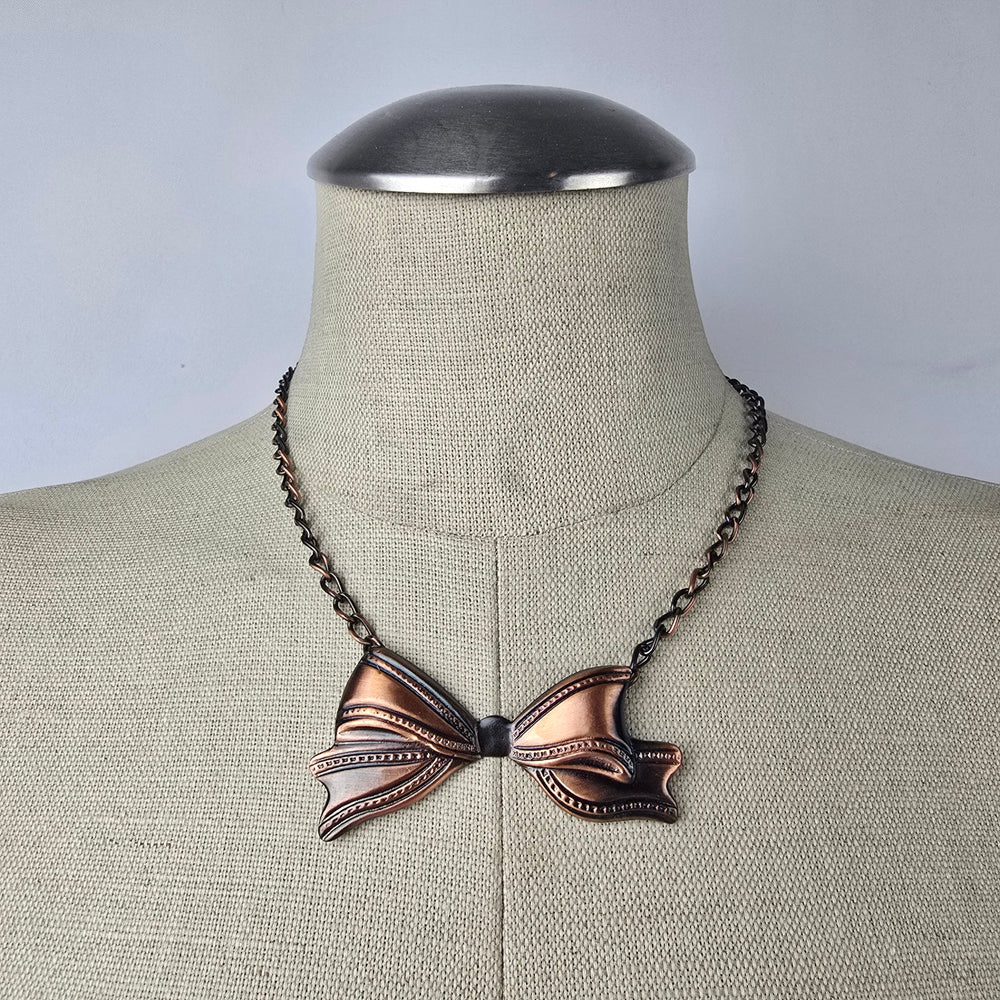 Vintage Copper Bow Necklace