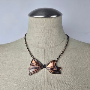 Vintage Copper Bow Necklace