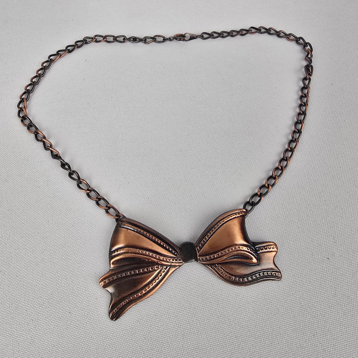 Vintage Copper Bow Necklace