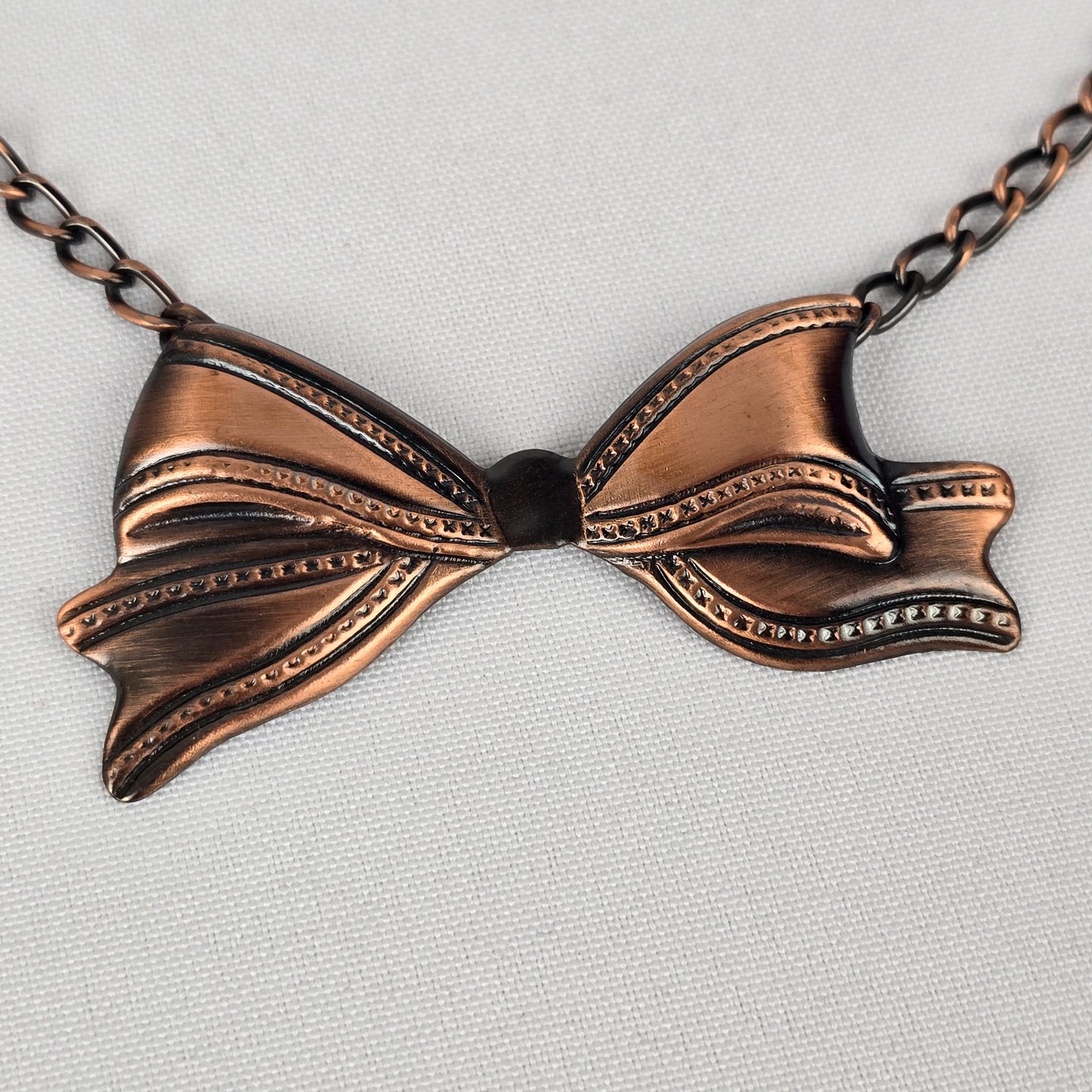 Vintage Copper Bow Necklace
