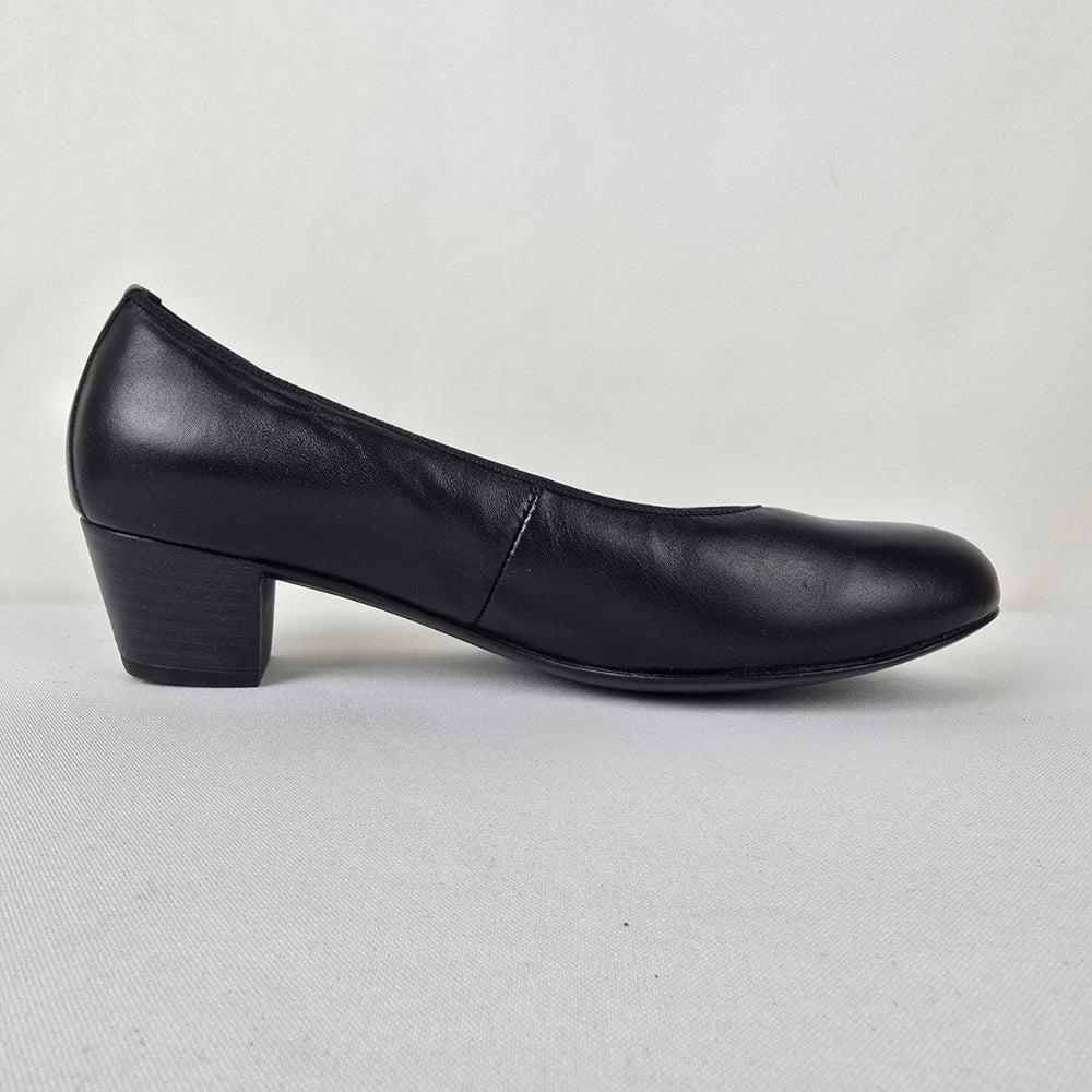 Waldlaufer Black Leather Low Heel Shoes Size 8